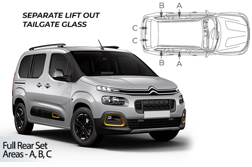 Car Shades - Citroen Berlingo Multispace 2018> Full Rear Set
