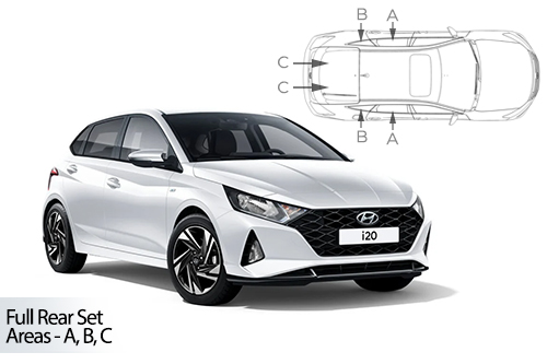 Car Shades - Hyundai i20 5dr 2020> Full Rear Set