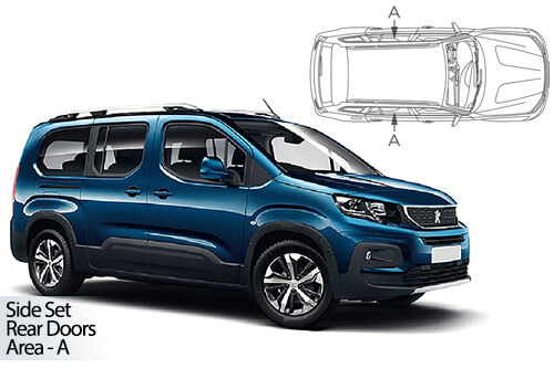 Car Shades - Peugeot Rifter Long 2018> Rear Door Set
