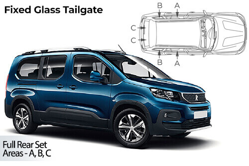 Car Shades - Peugeot Rifter L 2018> Full Rear Set