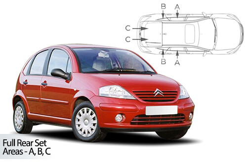 Car Shades Citroen C3 5 door 02-10 Full Rear Set