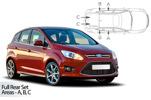 UV Privacy Car Shades Ford C-Max 5dr 10-19 Full Rear Set