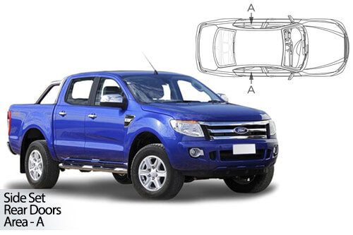 UV Car Shades - Ford Ranger Double Cab 2011-2023 Rear Door Set