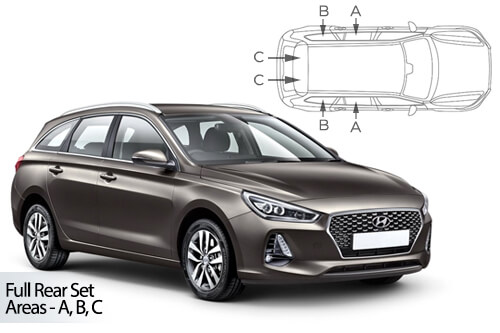 Car Shades - Hyundai i30 Estate 2016> Full Rear Set