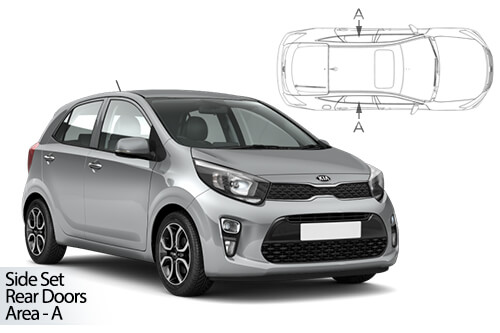 Car Shades Kia Picanto 5dr 2018> Rear Door Set