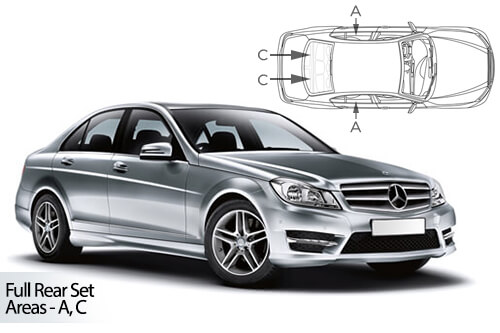 UV Car Shades - Mercedes C CLASS 4dr 07-13 W204 Full Rear Set