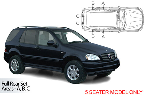 Car Shades Mercedes-Benz	ML W163 7 seat 5 dr 98-05 Full Rear Set
