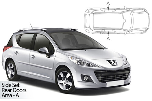 UV Privacy Car Shades - Peugeot 207 Estate 06-12 Rear Door Set