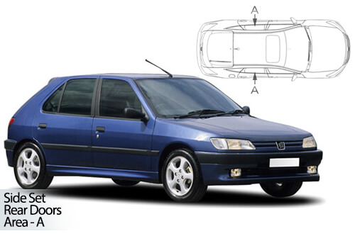 UV Car Shades - Peugeot 306 5dr 93-02 Rear Door Set
