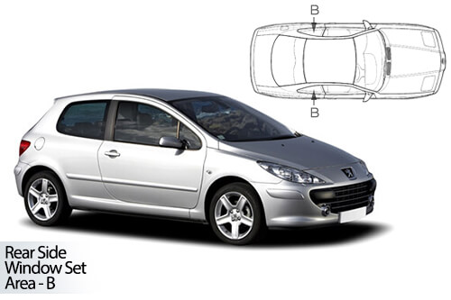 Car Shades Peugeot 307 3 door 03-08 Rear Door Set