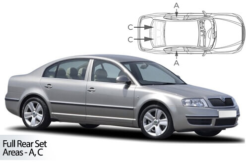 Car Shades Skoda Superb 4 door 02-08 Full Rear Set