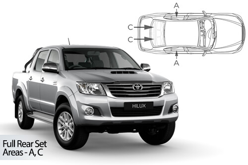 Car Shades - Toyota Hilux Double Cab 4dr 11-15 Full Rear Set