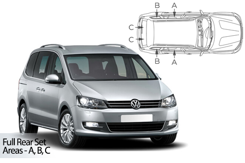 UV Privacy Car Shades - VW Sharan 5dr 11>20 Full Rear Set